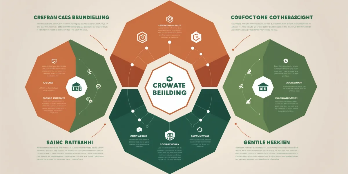 Diagram showing three stakeholder types — Residents, Site Owners, and Advisors — connected through the CrowdBuilding platform hub
